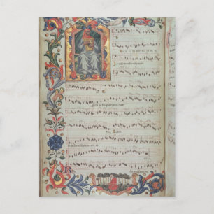 Cartão Postal Página de notação musical com historiamento