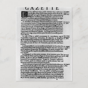 Cartão Postal Página de texto da "La Gazette"