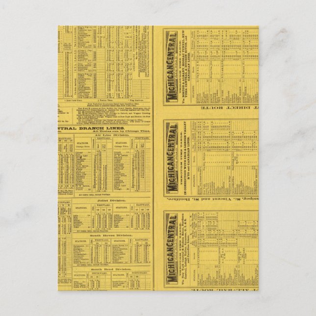 Cartão Postal Página de Texto do Michigan Central Railroad (Frente)