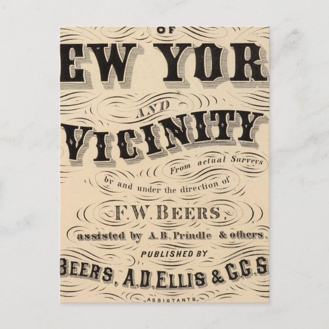Cartão Postal Página de Título Atlas de Nova York, arredores (Frente)