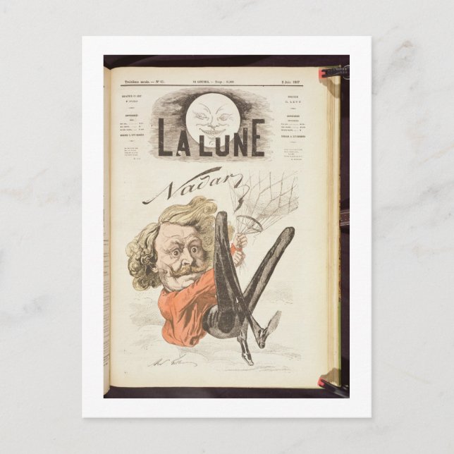 Cartão Postal Página de título do Nadar (1820-1910) de 'La Lune' (Frente)