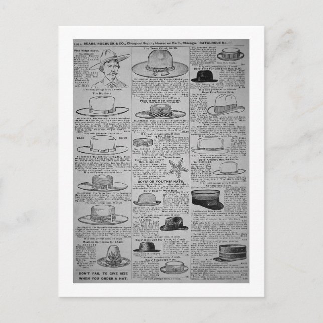 Cartão Postal Páginas de Sears, Roebuck de Chicago, catálogo de (Frente)