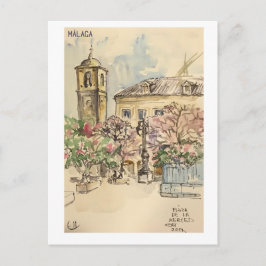 Cartão Postal Páginas do caderno de esboços. Málaga m9