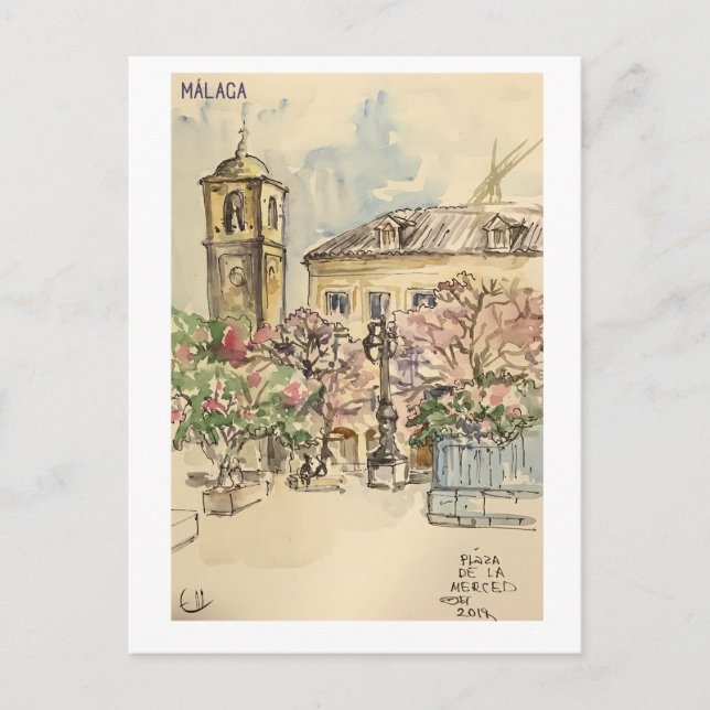 Cartão Postal Páginas do caderno de esboços. Málaga m9 (Frente)