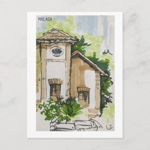 Cartão Postal Páginas do Skethchbook Málaga. Marcadores