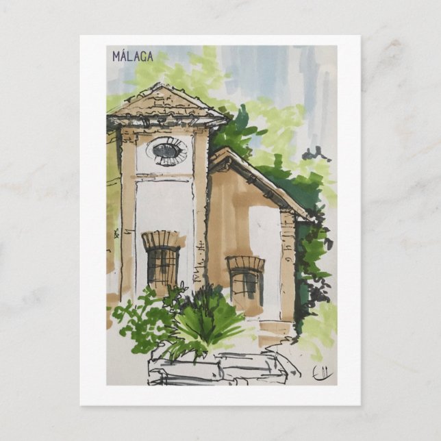 Cartão Postal Páginas do Skethchbook Málaga. Marcadores (Frente)