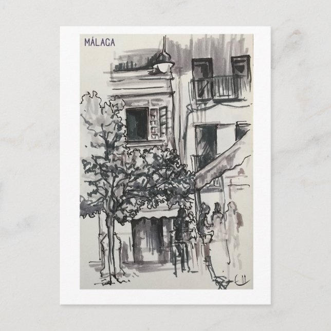 Cartão Postal Páginas do Skethchbook Málaga. Marcadores (Frente)