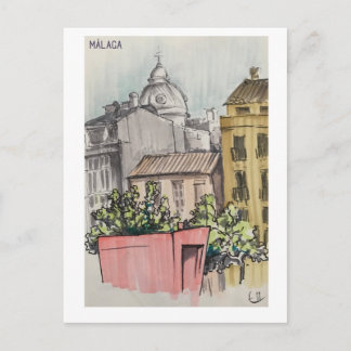 Cartão Postal Páginas do Skethchbook Málaga. Marcadores