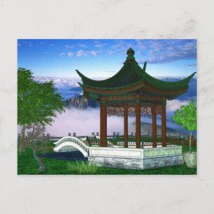 Cartão Postal Pagoda Nature Landscape Fantasy Art