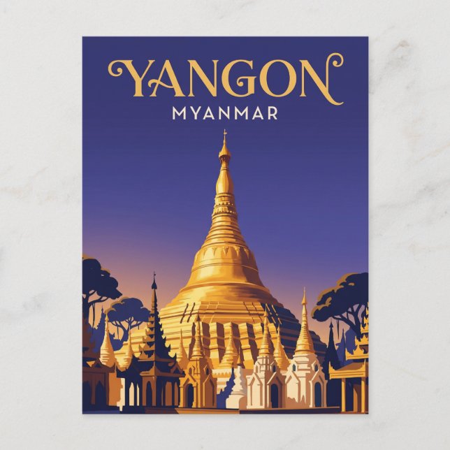 Cartão Postal Pagode Shwedagon Myanmar (Frente)