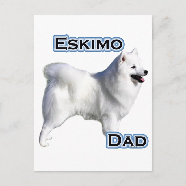 Cartão Postal Pai 4 de Cão Eskimo Americano (Frente)