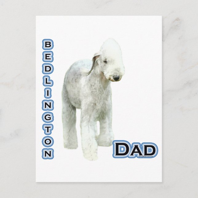 Cartão Postal Pai 4 de Terrier Bedlington (Frente)