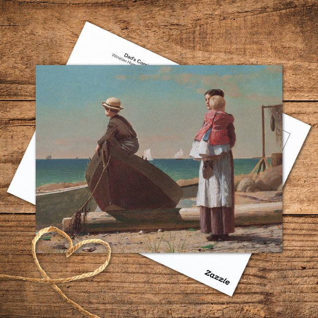Cartão Postal Pai Compartilhando Winslow Homer Fine Art (Criador carregado)