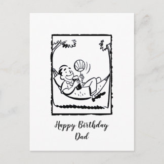 Cartão Postal Pai de aniversário feliz do Retro