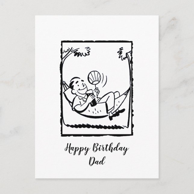 Cartão Postal Pai de aniversário feliz do Retro (Frente)