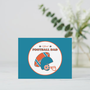 Cartão Postal Pai de futebol amantes de esportes laranja azul vi