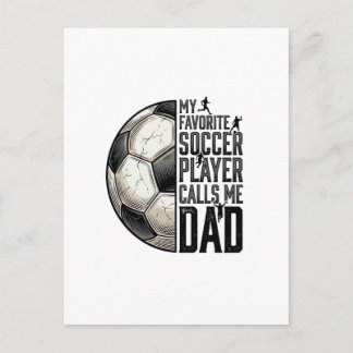 Cartão Postal Pai de Futebol Americano Desenho Vetorial de Citaç