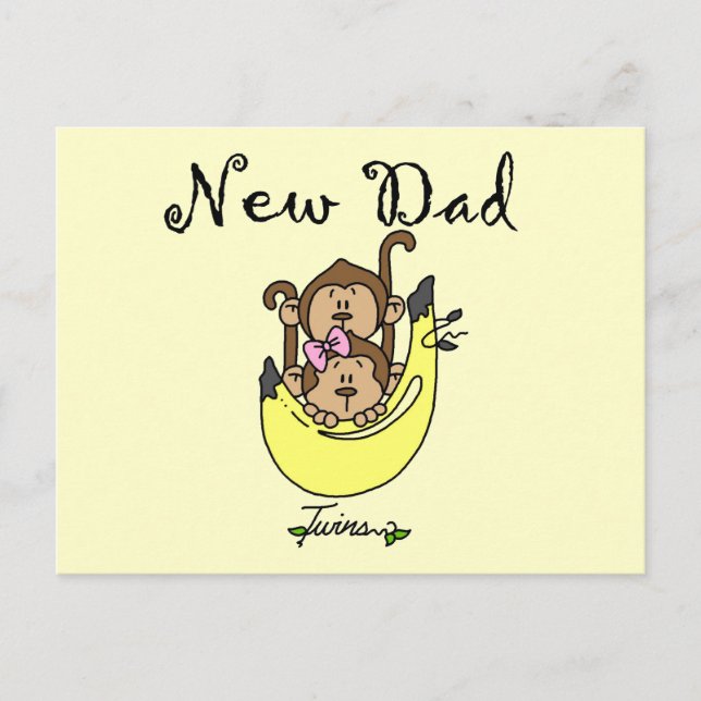 Cartão Postal Pai de gêmeos e Camisetas e presentes (Frente)