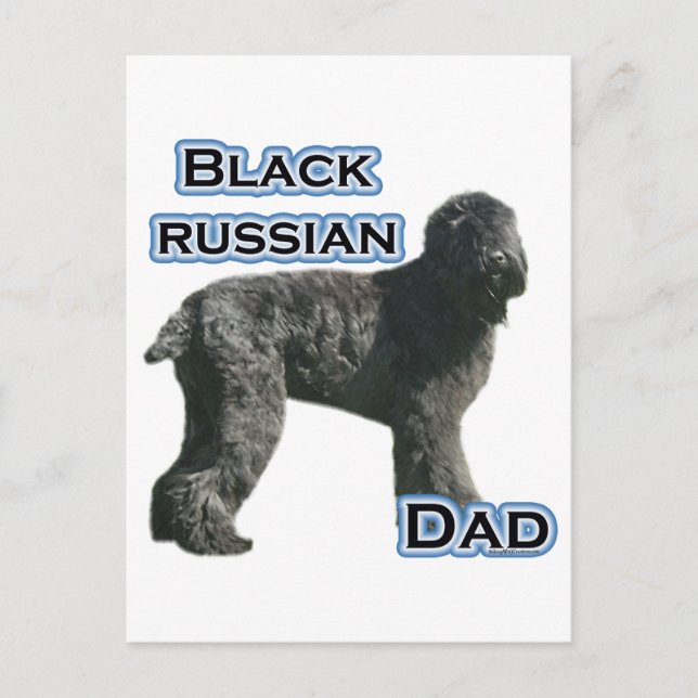 Cartão Postal Pai de Terrier Russo Negro 4 (Frente)