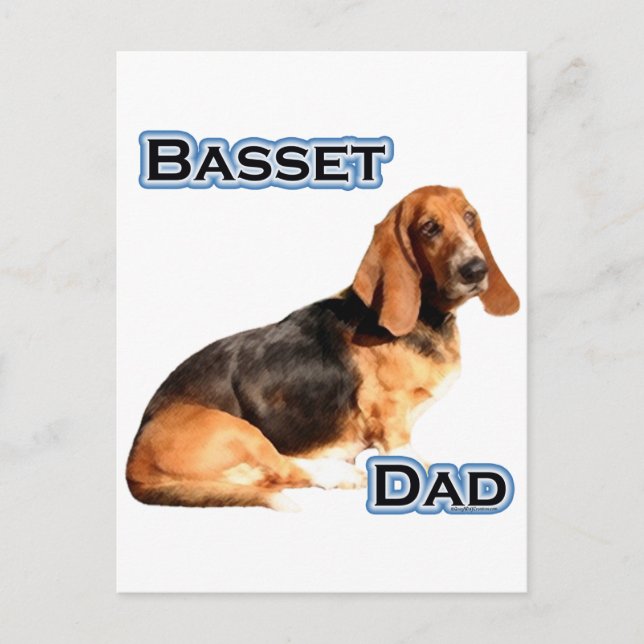 Cartão Postal Pai do Basset Hound 4 (Frente)