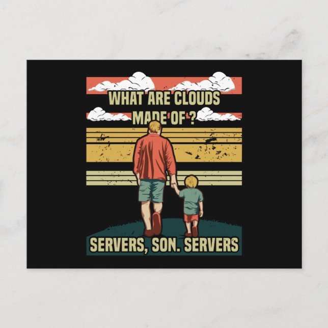 Cartão Postal Pai do Programador - Filho do Servidor de Nuvens (Frente)