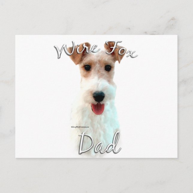 Cartão Postal Pai do Wire Fox Terrier 2 (Frente)