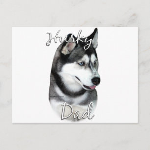 Cartão Postal Pai Husky Siberiano (preto) 2