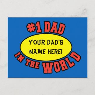 Cartão Postal pai nº 1 no Dia de os pais personalizado mundial