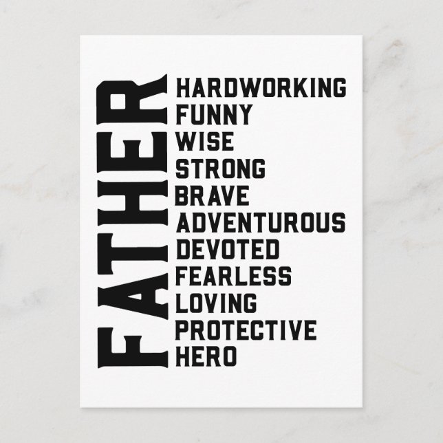 Cartão Postal Pai o mito da lenda que os pais pai (Frente)