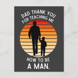 Cartão Postal Pai obrigado você para me ensinar a ser um homem