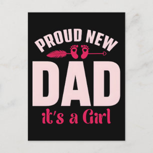 Cartão Postal Pai orgulhoso de uma menina camiseta do dia dos pa