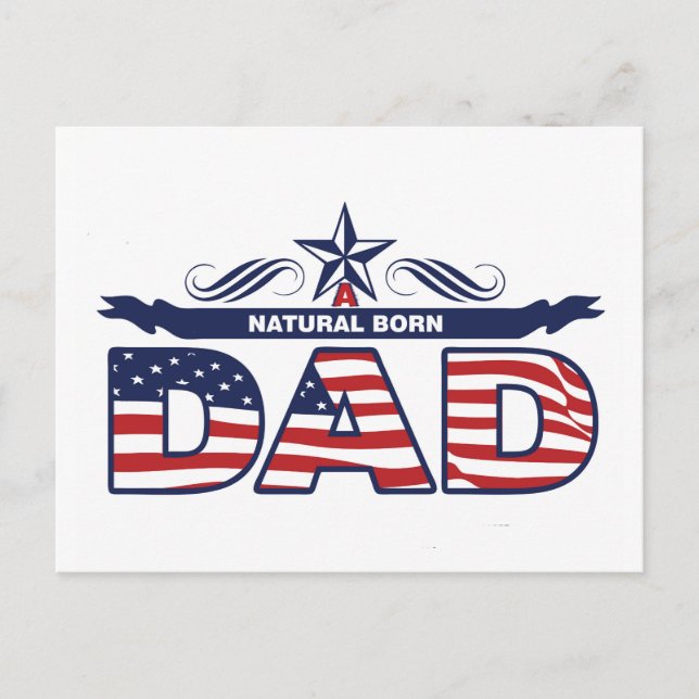 Cartão Postal Pai, Pai, Um Pai Natural De Nascer (Frente)