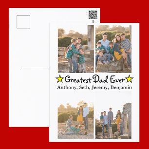 Cartão Postal Pai Personalizado 4 Maior de Foto do Dia de os pai