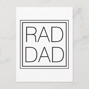 Cartão Postal Pai Radical tipografia minimalista moderna branca 