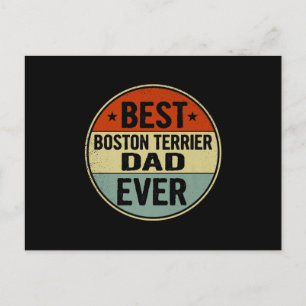 Cartão Postal Pai Terrier Mens Best Boston Ever Estilo Retroativ