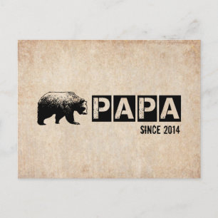 Cartão Postal Pai Urso Grunge Desde 2014, Preto