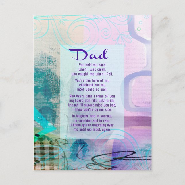 Cartão Postal Pai, Você Ficou Ao Meu Lado - Simpatia (Frente)