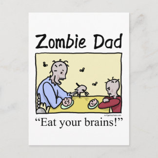 Cartão Postal Pai Zombie, coma seus cérebros