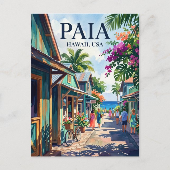 Cartão Postal Paia EUA (Frente)