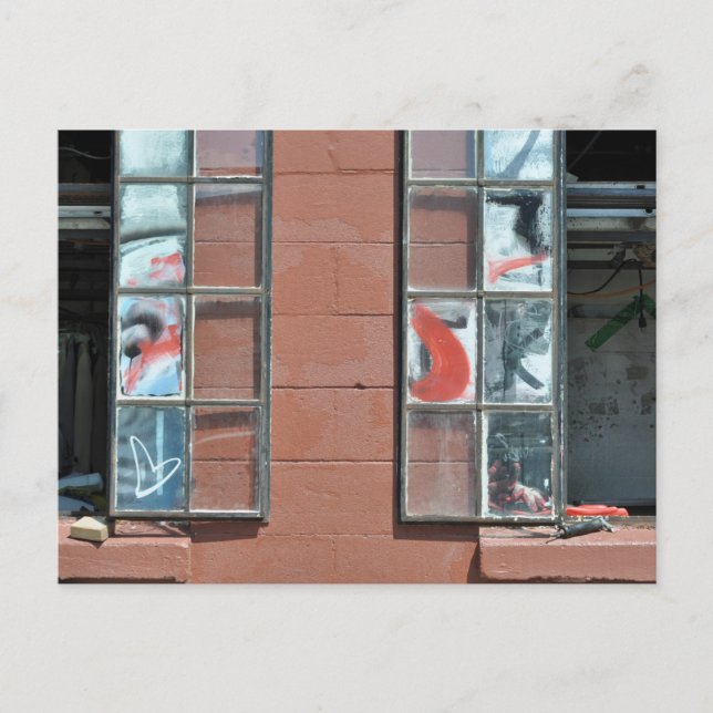 Cartão Postal Painéis da janela do grafite (Frente)