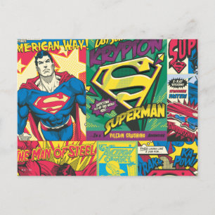 Cartão Postal Painéis de banda desenhada do Super-Homem