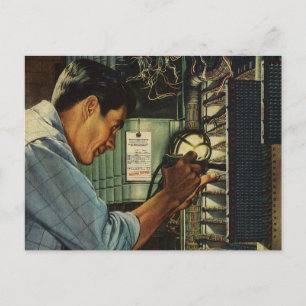 Cartão Postal Painel de Disjuntor Elétrico de Negócios Antigo