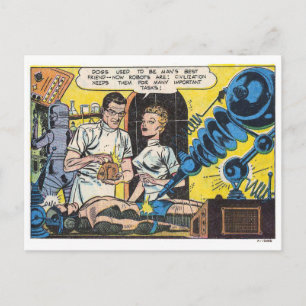 Cartão Postal Painel Histórias em quadrinhos Vintage Sci-Fi Rob