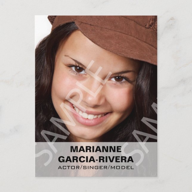 Cartão Postal Painel Transparente Branco do Ator (Frente)