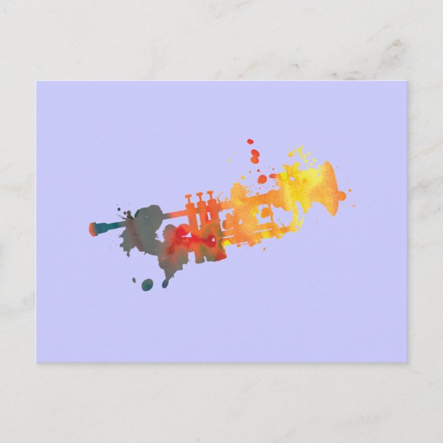 Cartão Postal Paint Splat Trumpet (Frente)