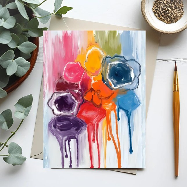 Cartão Postal Paint Splatter | Watercolor Artist Painting (Criador carregado)
