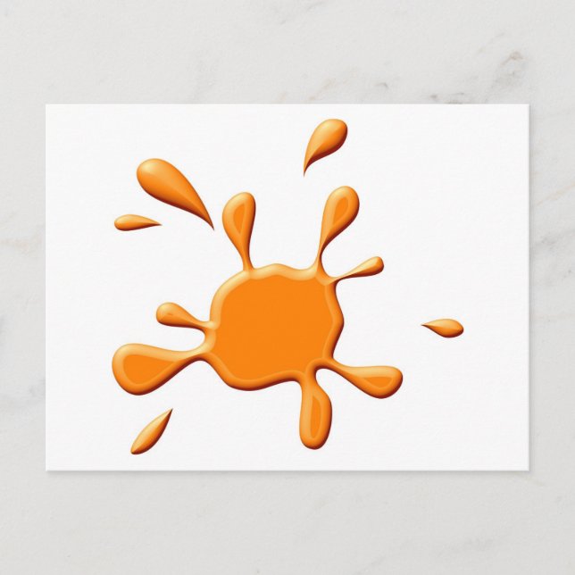 Cartão Postal Paint Splodge Laranja (Frente)