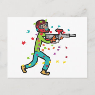 Cartão Postal Paintball