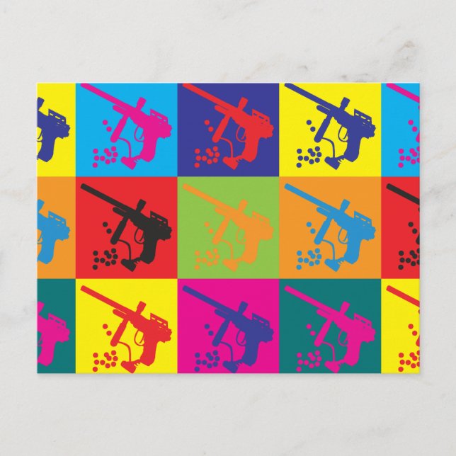 Cartão Postal Paintball Pop Art (Frente)