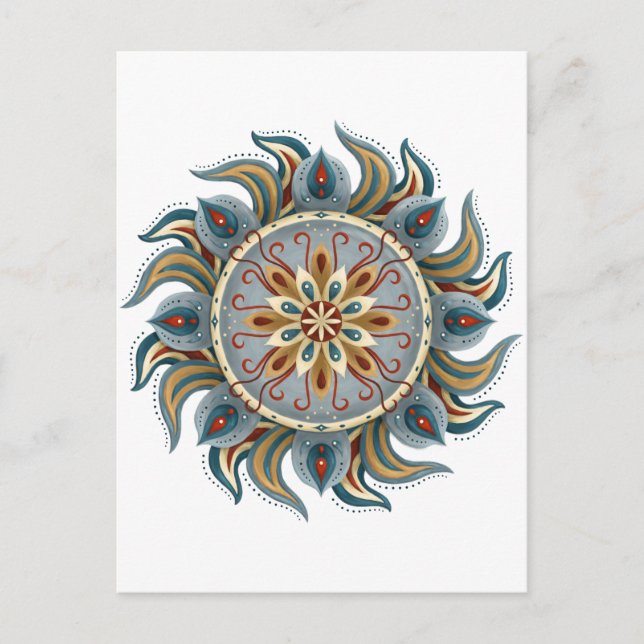 Cartão Postal Painterly Mandala (Frente)